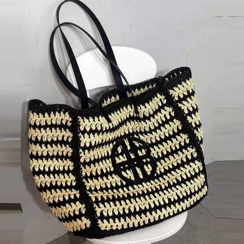 Straw Beach Tote Bags For Women Designer Handbags And Purses 2024 New In Fashion Handmade Weave Large Capacity Shoulder