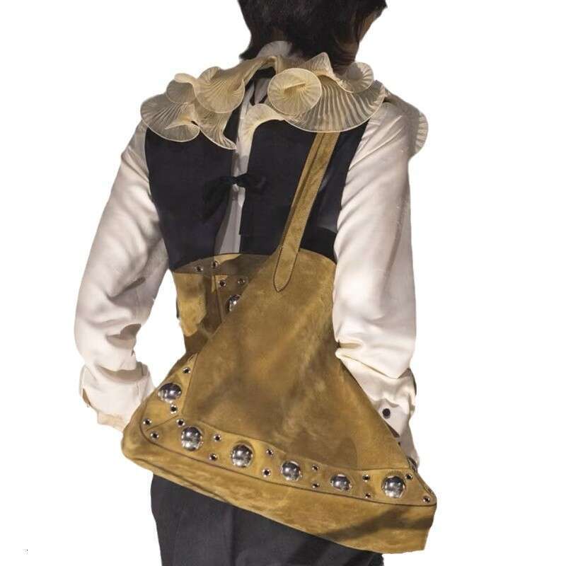 Spring Summer New Versatile Suede Studded Shoulder Tote Large Capacity Mommy Bag Trendy