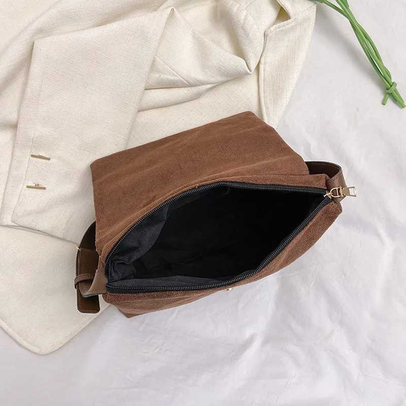 Vintage Scrub PU Leather Women Crossbody Bag Brand Design Ladies Handbag Winter Female Shoulder Bags Faux Suede Tote bag W250602