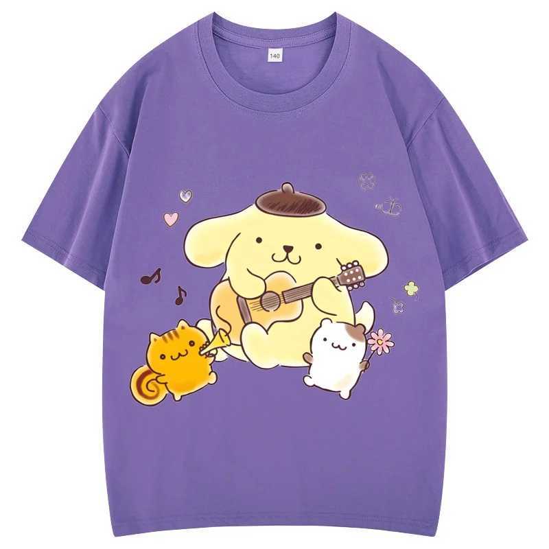 Pom Purin T-shirt Set Kids Cartoon Casual Summer Teen Short-sleeved Girls T-shirt Boys Clothing T250603