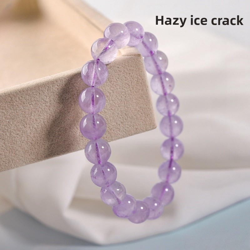 Natural crystal lavender ice variety amethyst bracelet,Amethyst,wuxing implied meaning Cognitive awakening Mentor magnetism Wisdom-romance balance