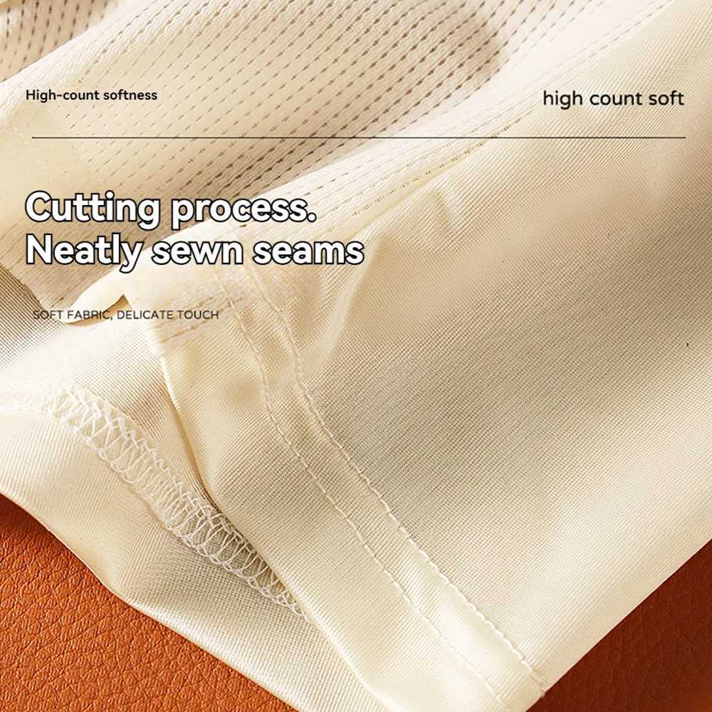 3PCS/Pack Luxury Satin-like Cool Mesh Patchwork Ice Silk Mens Panties Breathable Crotch Boxers Comfortable Smooth Underwear W250603