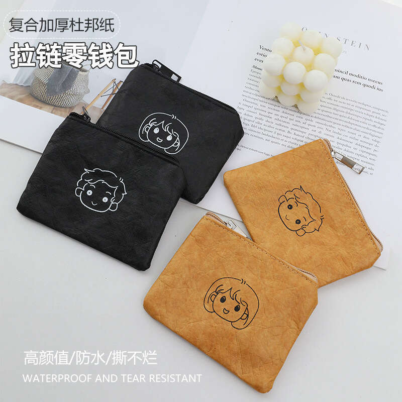 Mini Cute Portable Student Purse Key Earphone Coin Dupont Paper Storage Bag Small Card Holder