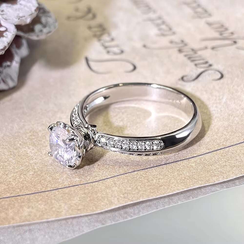 Brilliant D Color VVS Clarity Lab Created Rings S925 Sterling Silver 4 Claw Moissanite Rings for Women Jewelry Gifts