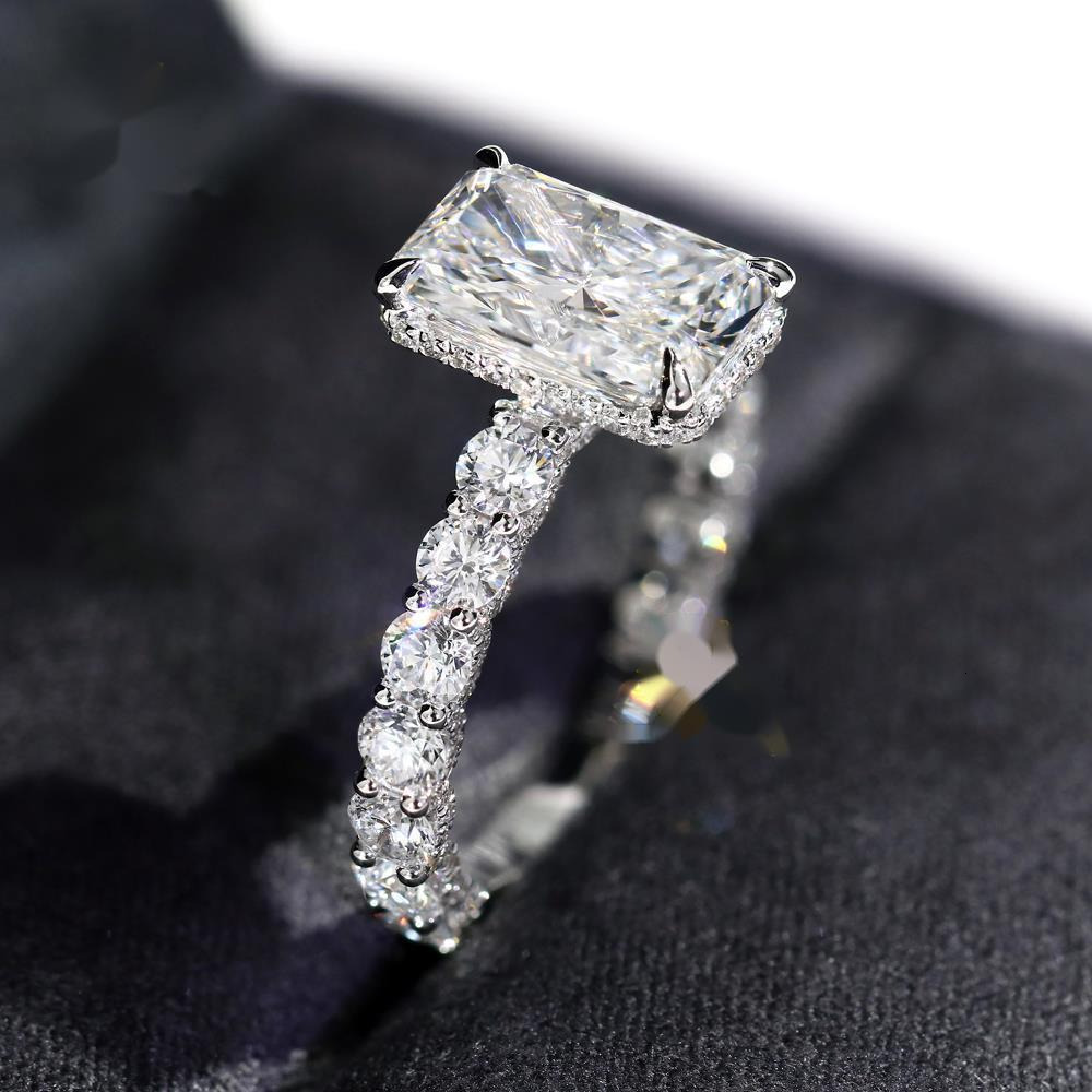 Custom 14K 18K Gold 2CT 3CT 5CT Radiant Cut D VS1 VVS1 IGI Certified Lab Grown Diamond Engagement Wedding Ring for Women