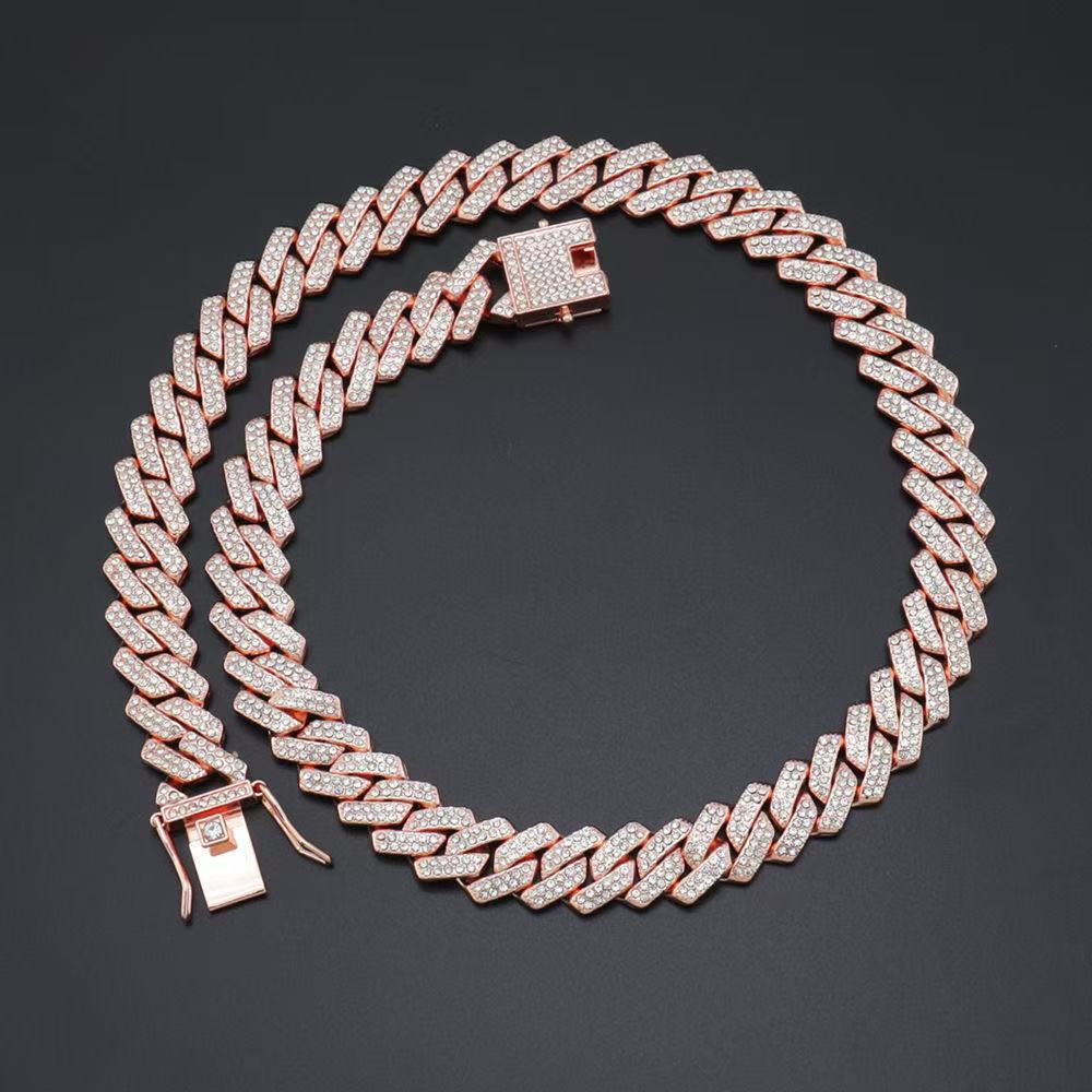 Huiyue Moissanite Cuban Chain Men's Necklace Hip Hop Jewelry Production Accessories