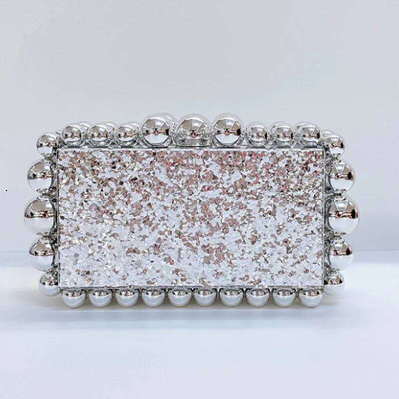 Leopard Beads Acrylic Box Evening Clutch Bag 2023 Women Designer Sequin Purses And Handbags Wedding Party Purse Clutches