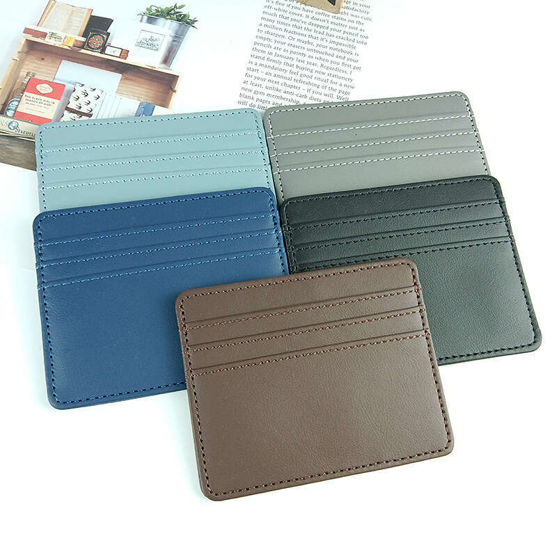 INS Thin Style Women Large Capacity Small Multi-Card Slot High-End Leather PU Sleeve Card Holder