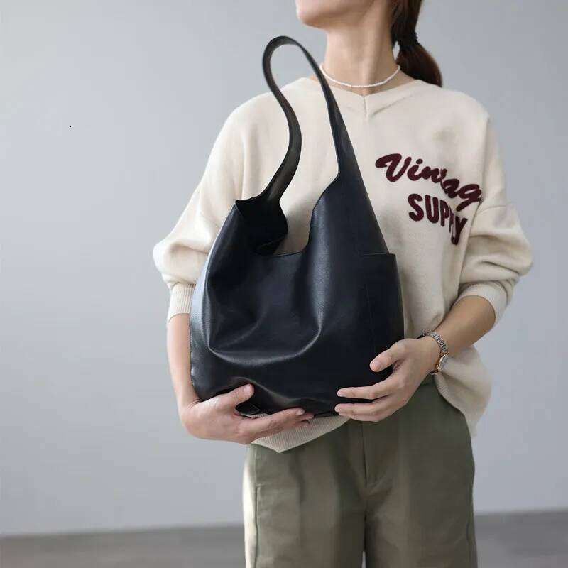 Women's Bags Designer Women's Genuine Leather Shoulder Bag Large Capacity First Layer Cowhdie Handbag With Zipper Pocket Vintage Casual Hobo
