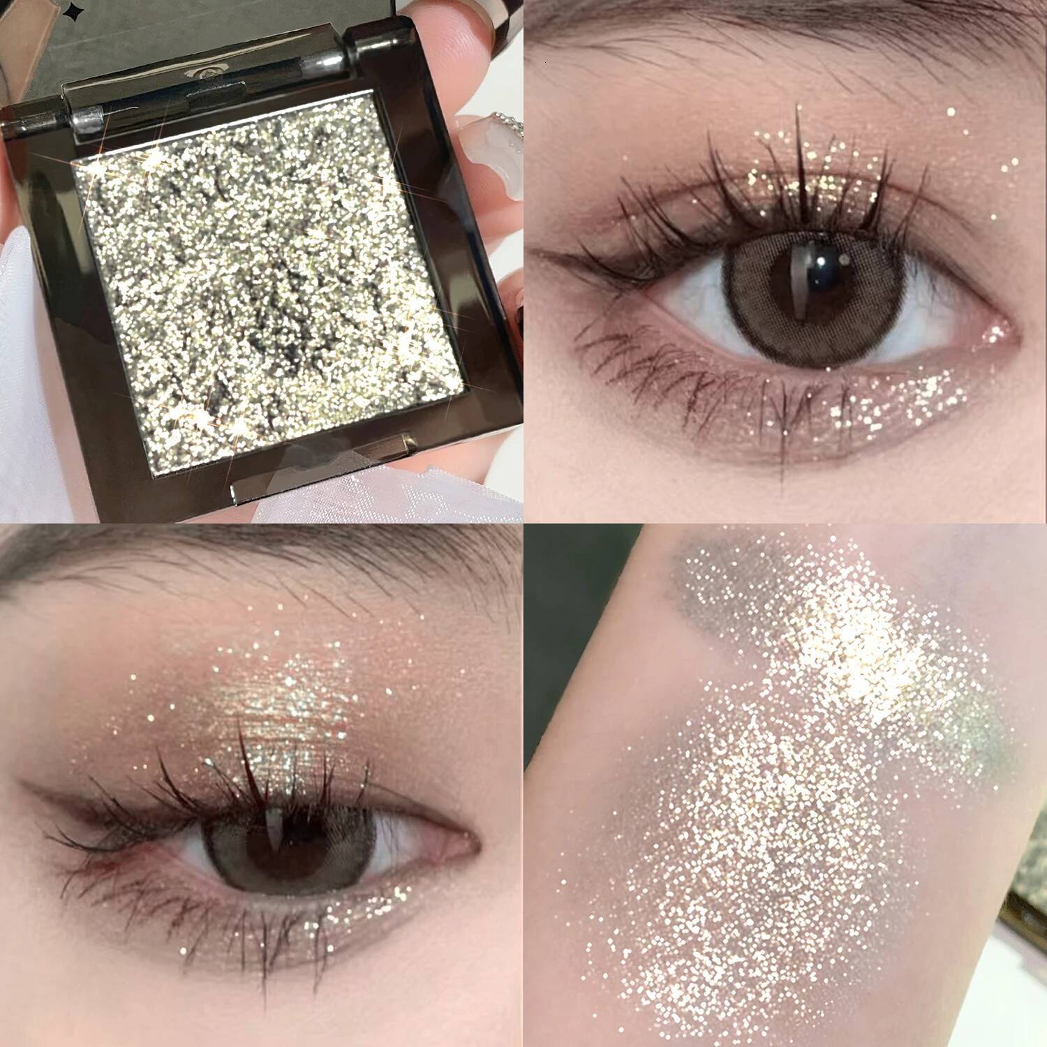HISYI Dark Magic Monochrome Shadow Pearlescent Matte Sequin Glitter Powder Eye Brightening Natural Makeup