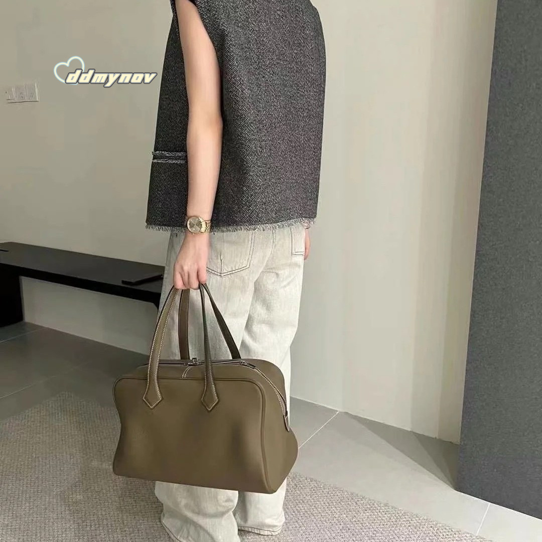 2024 New TC Victoria Genuine Leather Women's Boston Commuter Large Capacity Shoulder Bag Handbag ddmynov
