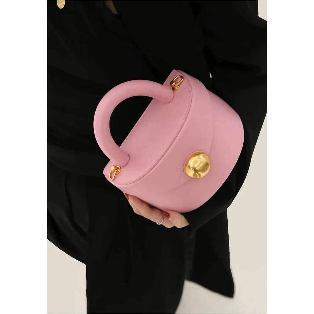 Handbag Women's Spring Summer New PU Soft Face Half Round Box Multi Color Versatile Bucket Single Shoulder Crossbody Bag