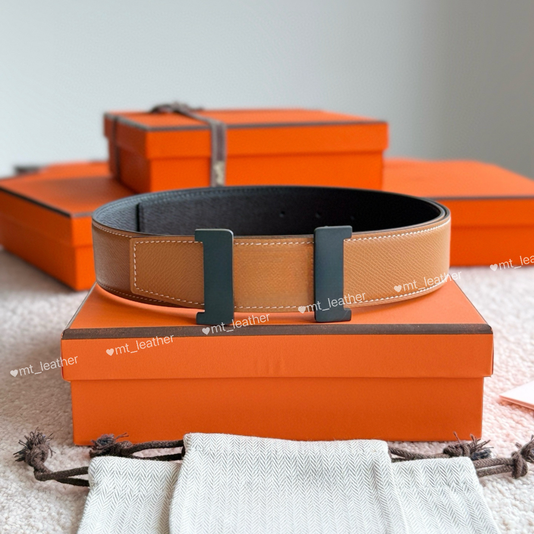 Reversible Metal Buckle Men Belt High Quality Belt Genuine Leather Men Belt Width 3.8cm Belt Decorate Suit Jeans With Box