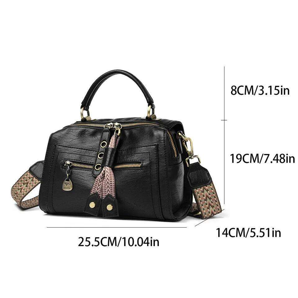 Women Soft Leather Top-Handle Bags Designer Handbags Ladies Large Shoulder Crossbody Bag Casual Tote Commuting Sac A Main