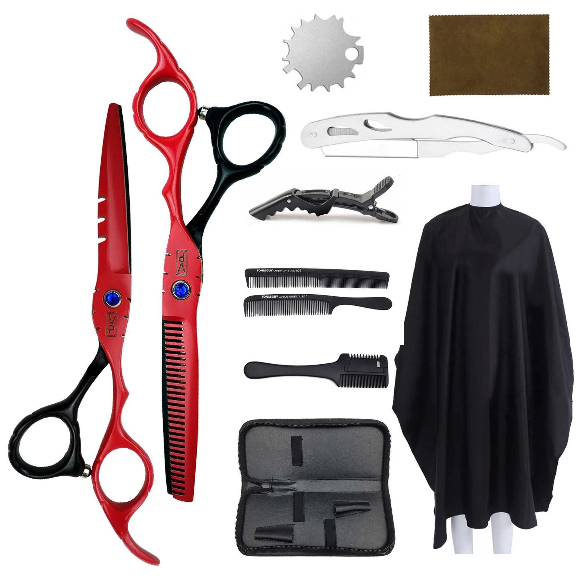 6.0 Hair Scissors Professional Hairdressing Scissors Set Barber Scissors Thinning Shears Hair Cutting Tool Hairdresser Scissors S2563
