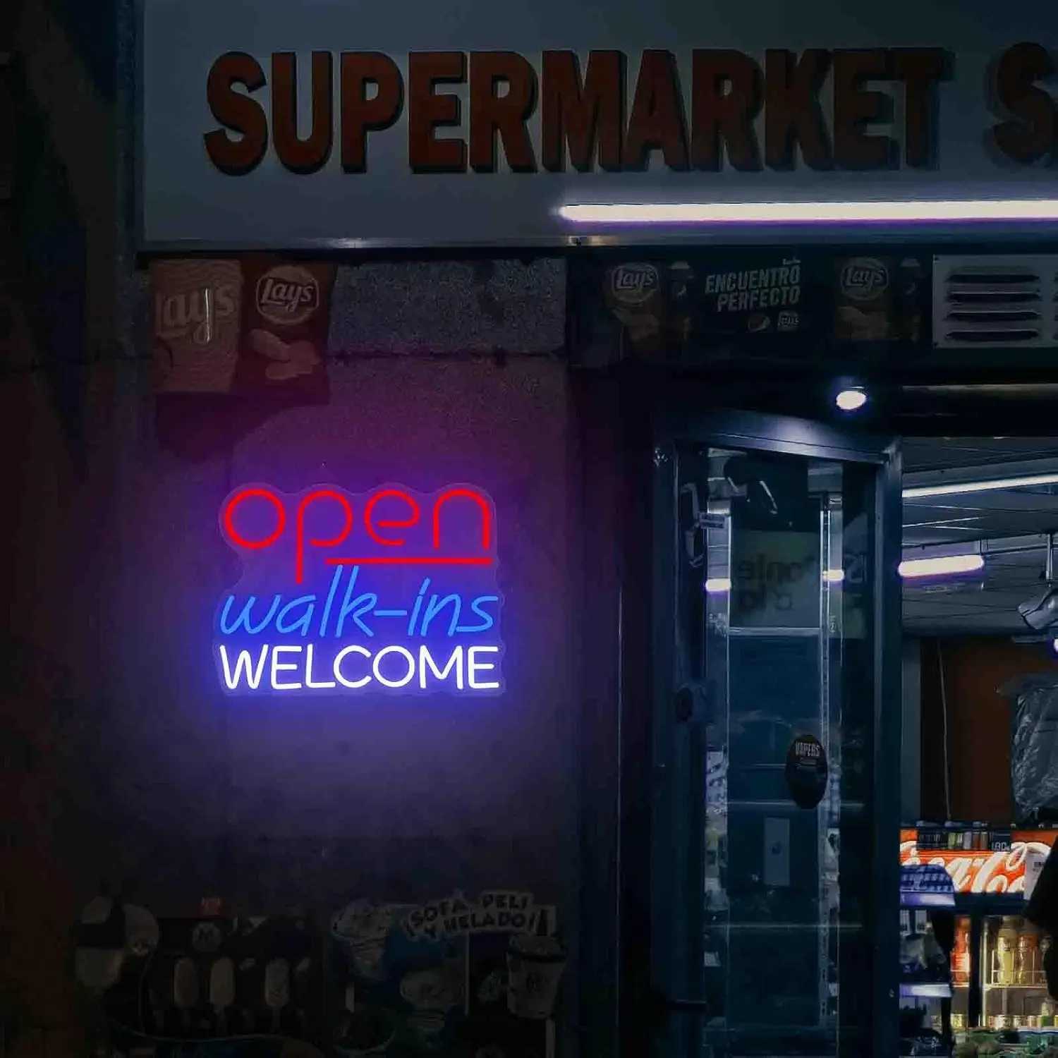 Open Walk ins Welcome Neon Sign LED Neon Light for Wall Decoration Business Sign Bar Pub Restaurant Blue Red White XJ250602