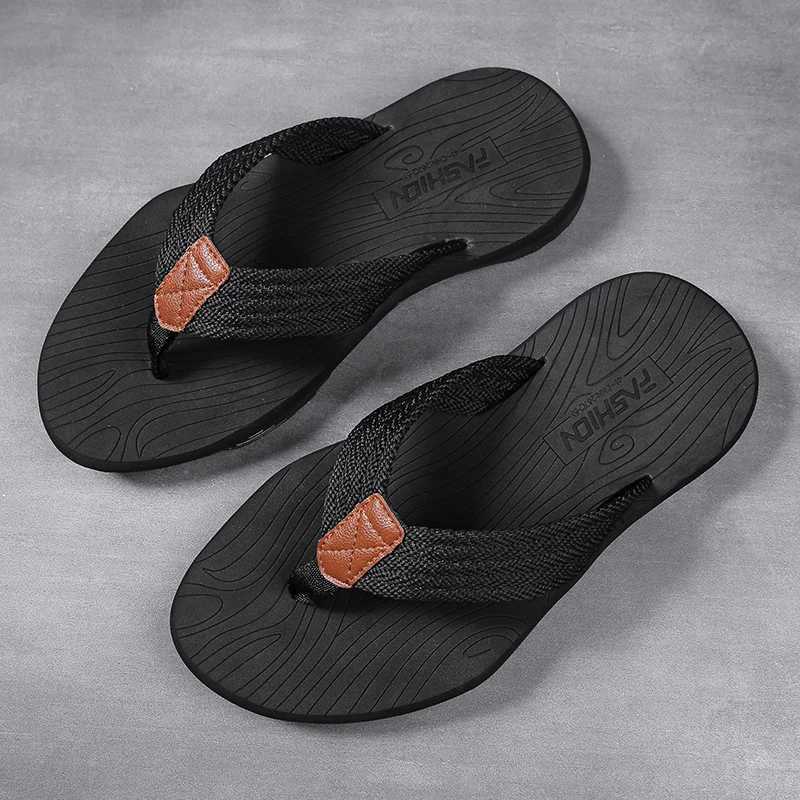 High Quality Brand Fashion Men Flip Flops Summer Beach Flip Flops Men Casual Breathable Thickened Beach Men Slippers Outdoor M250603
