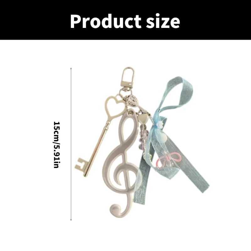 Creative Bowknot Keychain Music Note Pendant Resin Texture Suitable for Music Lovers and Cartoon Enthusiasts Present XJ250602