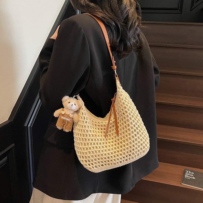 designer casual bag Lazy Tote Bag Summer 2025 New Niche High-end Woven Bag Beach Handbag Shoulder Bag for Women