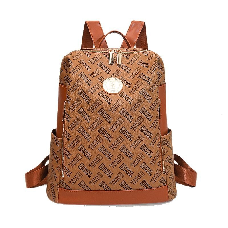 Free Shipping Outdoors Backpack Designer Bag Fashion Printed Letter Bag Round Buckle Retro Casual Crossbody Shoulder Bag PU Student School Bag