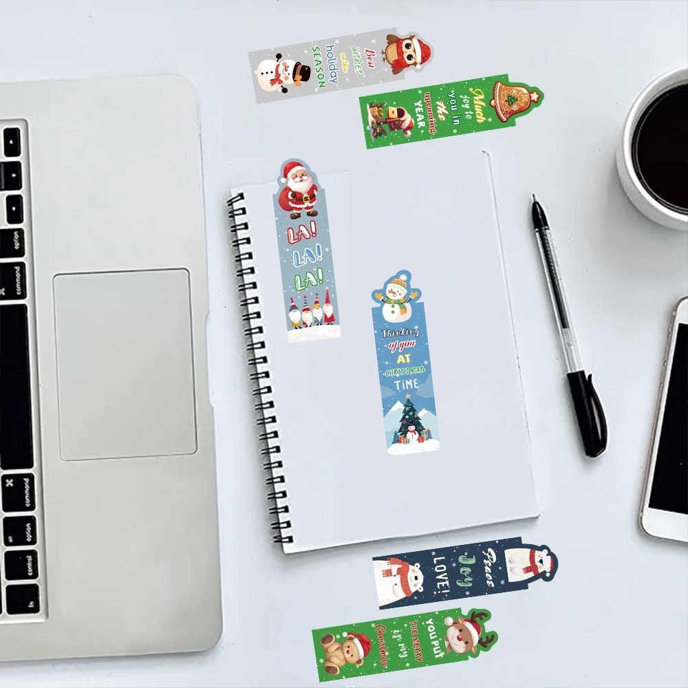 30 Cartoon Christmas Series Journal Artistic Creative Material Ins Reading Paper Bookmark DIY