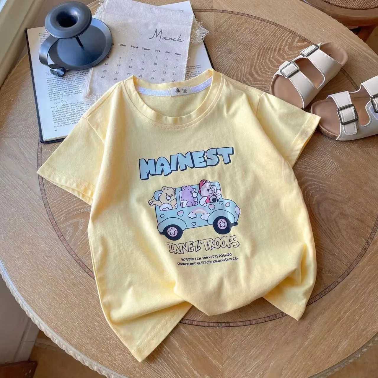 Round Neck Loose Casual Childrens Short Sleeved 2024 Summer Fashion Childrens T-shirt For Boys And Girls Tee Short Sleeved T250603