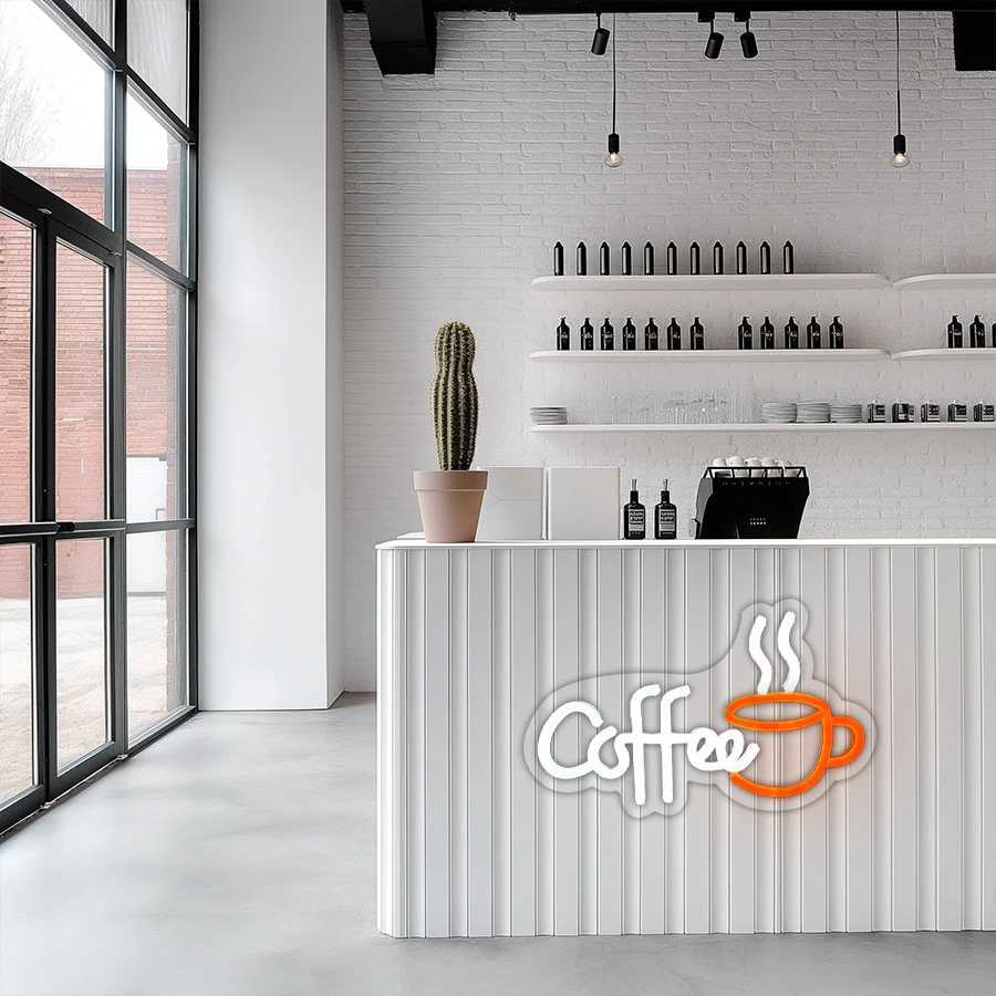 Coffee Neon Sign Coffee Cup LED Sign with USB Power Supply Light Suitable for Coffee Shop Business Decor Coffee Lovers Gifts. XJ250602