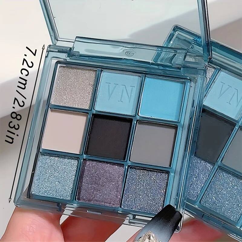 9 Color Sky Palette Matte Waterproof Long lasting Eyeshadow for Christmas Eye Makeup Smoky Blue Black Effects