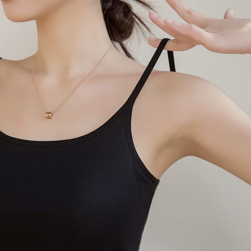 New summer lyocell inner wear can be worn outside hot girl beautiful suspenders chest pad vest one-piece bottom cross suspenders female