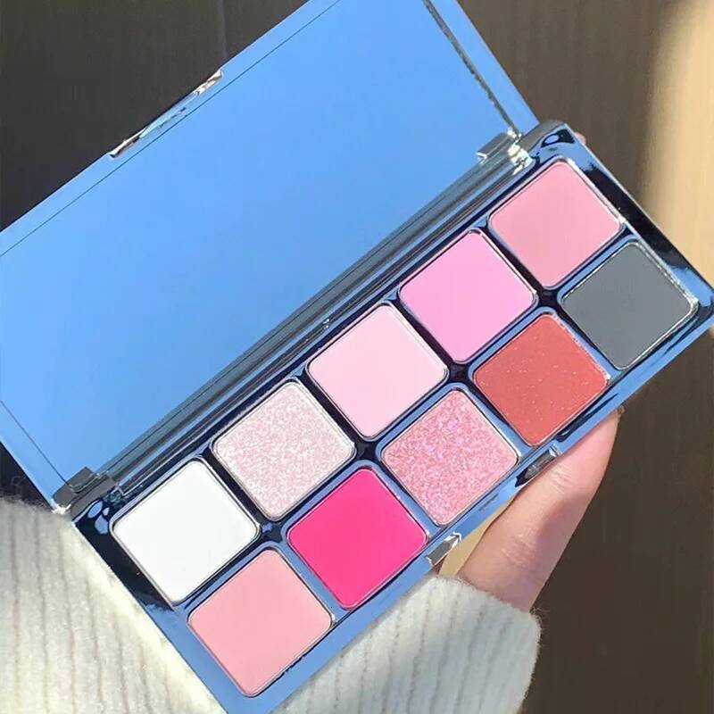 SHEDELLA 10 Colors Eyeshadow Palette Matte Shimmer Waterproof Sweatproof Lasting Pearl ShiningShine Glitter Shadow Makeup 601
