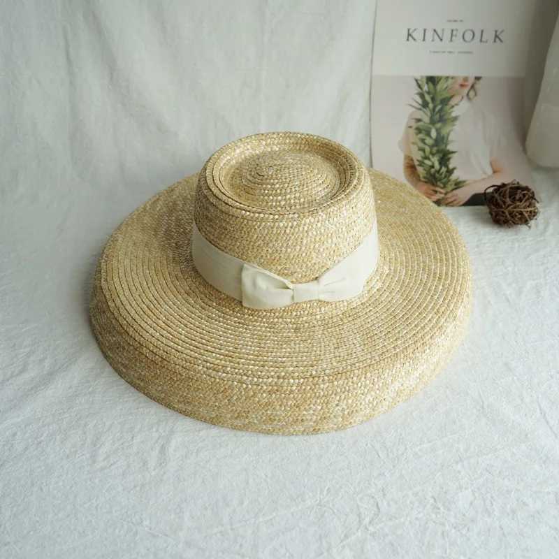 Designer Summer Hat 15cm Big Brim Straw Hat Women Sun Beach Hat Lampshade Hat Wedding Hat For Bridesmaid W250602