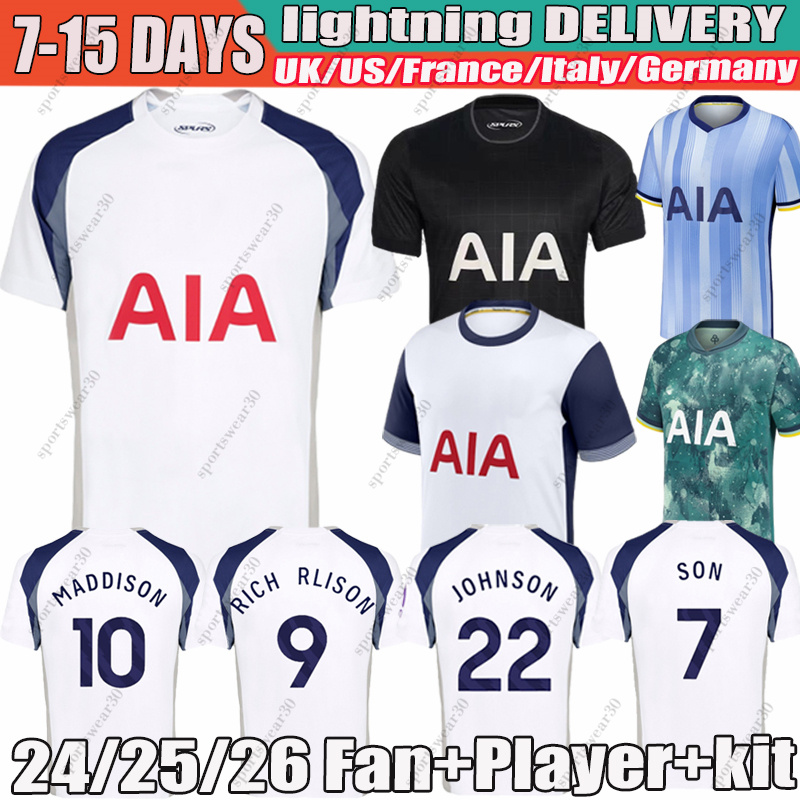 24/25/26 SPURSs SON KULUSEVSKI Soccer Jerseys SON MADDISON kits RICHARLISON ROMERO VAN DE VEN BISSOUMA fans player 2025 football shirt men kit kids equipments