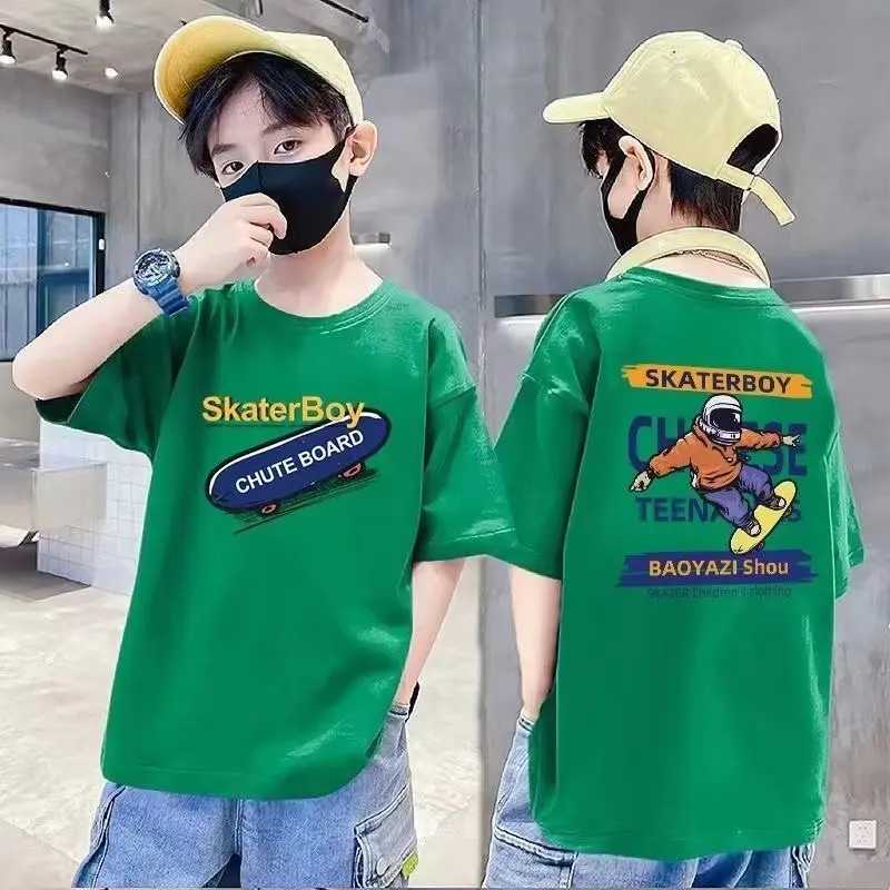 New Summer Kids Clothes Streetwear Fashion Cartoon Print T Shirt Tops Children Boys Girls Clothes 100% Cotton Short Sleeve Tees T250603