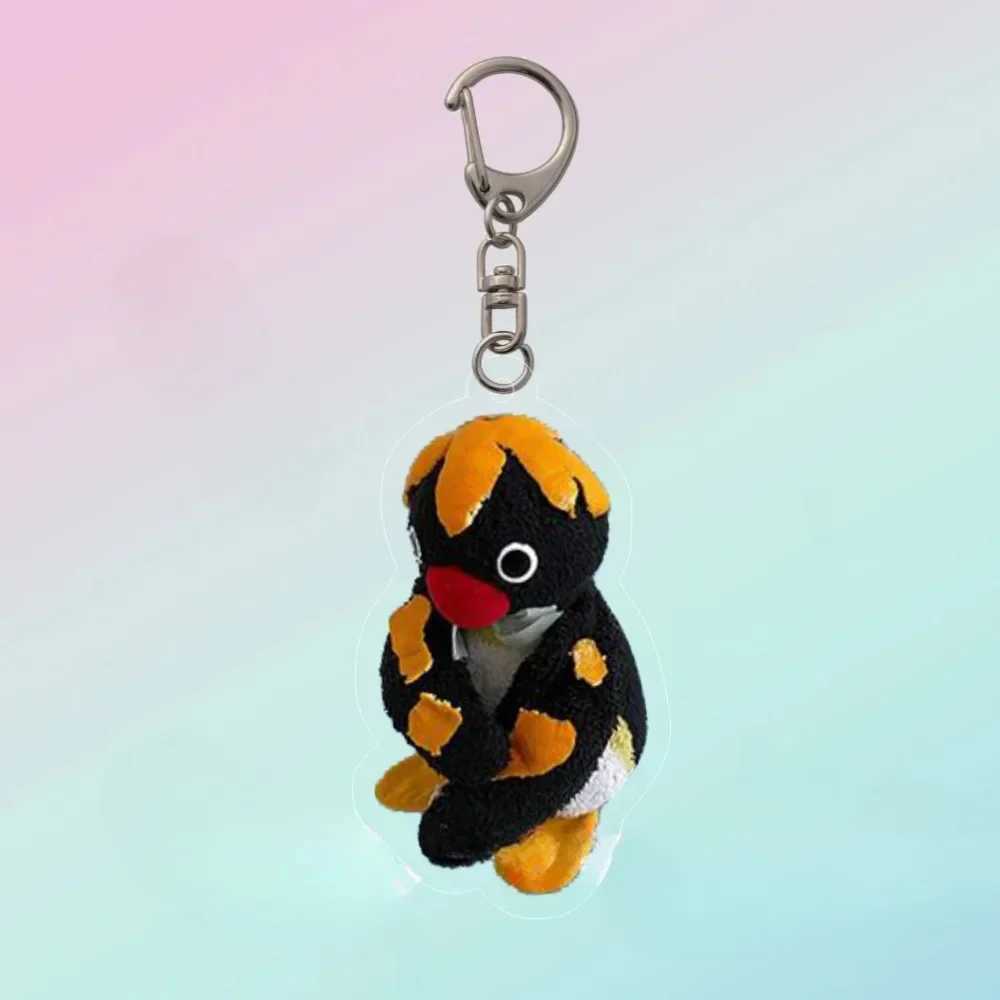 Funny Anime Cute Penguin Key Chain Bag Pendant Gift Micro Landscape Decoration Key Ring Jewelry Frog Bear Acrylic Keychain Gifts XJ250602