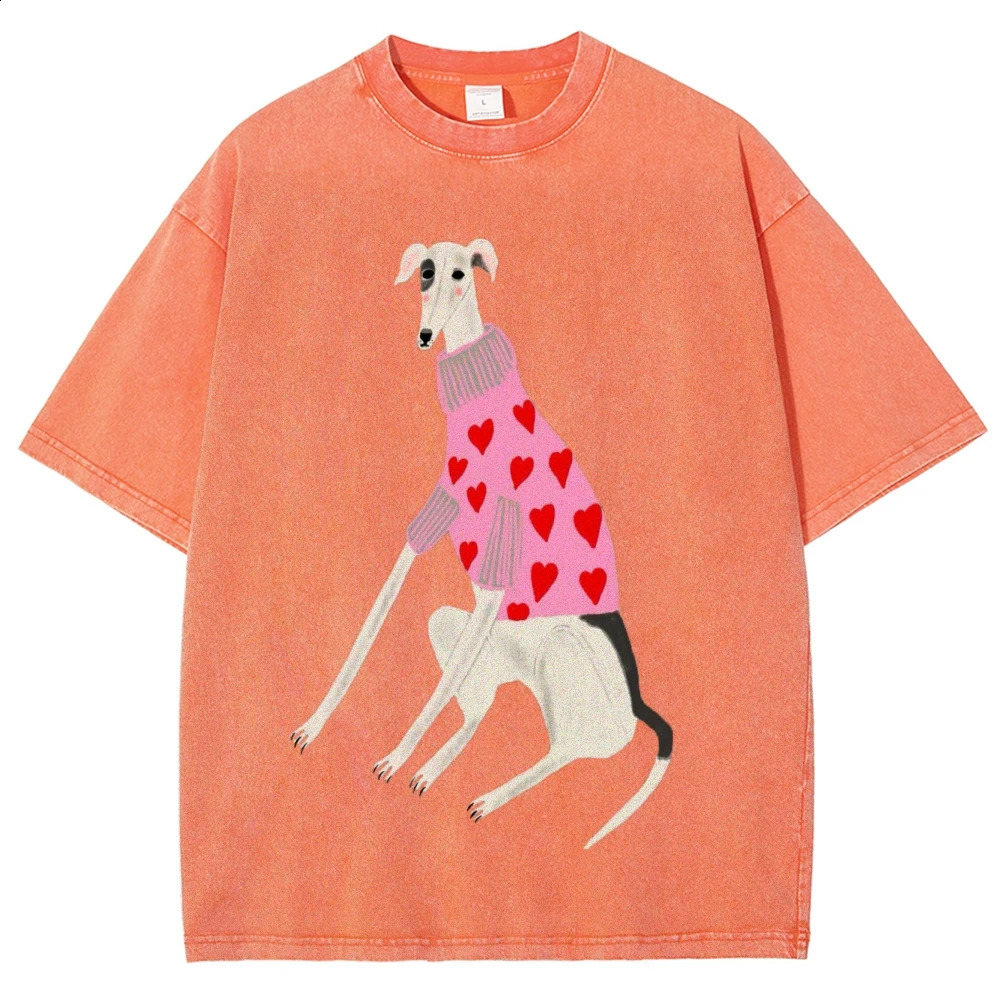Unisex Washed 100% Cotton Womens T-Shirt Funny Cartoon Print High Quality Puppy Comfortable Fit Tee for All Genders 250529