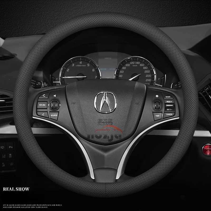 Car Leather Steering Wheel Cover for Acura NSX RDX RLX Integra ADX TL ZDX ILX MDX Type S A-Spec SH-AWD GT Auto Accessories R250603
