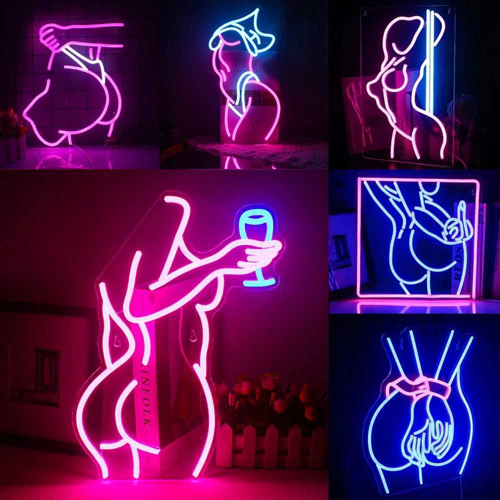 Sexy Woman Neon LED Sign Room Decoration USB Powered With Switch For Party Bar Bedroom Aesthetic Bedroom Wall Decor Lights XJ250602