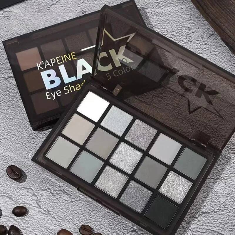 15 Colors Night Smoky Makeup Eyeshadow Long Lasting Matte Pearlescent Grey Black Dark Eye Shadow Cosmetics