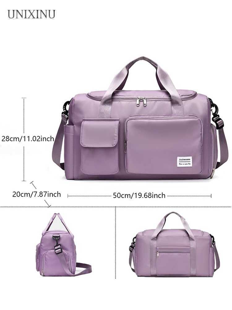 UNIXINU Carry On Travel Bag Large Capacity Weekender Overnight Duffle Bags with Shoe Compartment Sports Fitness Bags for Women M250603