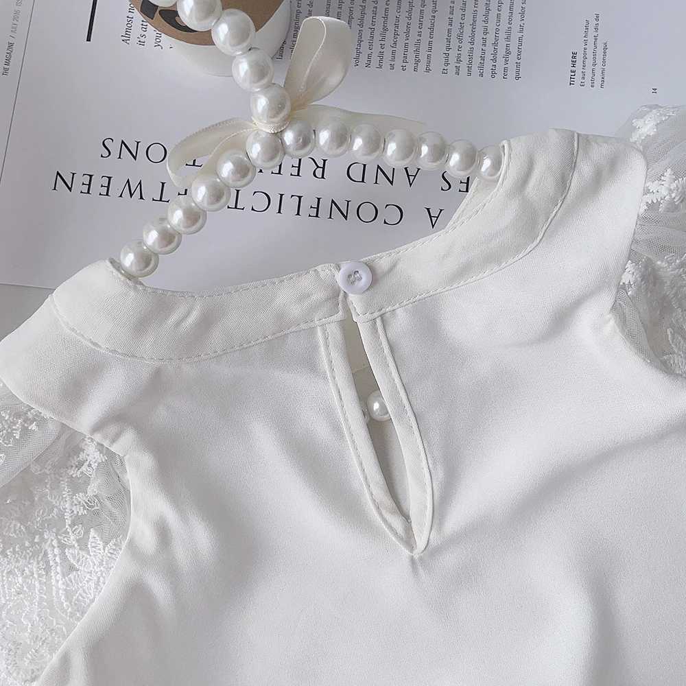 Bear Leader White Girls Short Sleeve T-Shirt Summer Kids Lace Sleeve Blouse Childrens Clothing School Clothes Tops Kids Clothes T250603