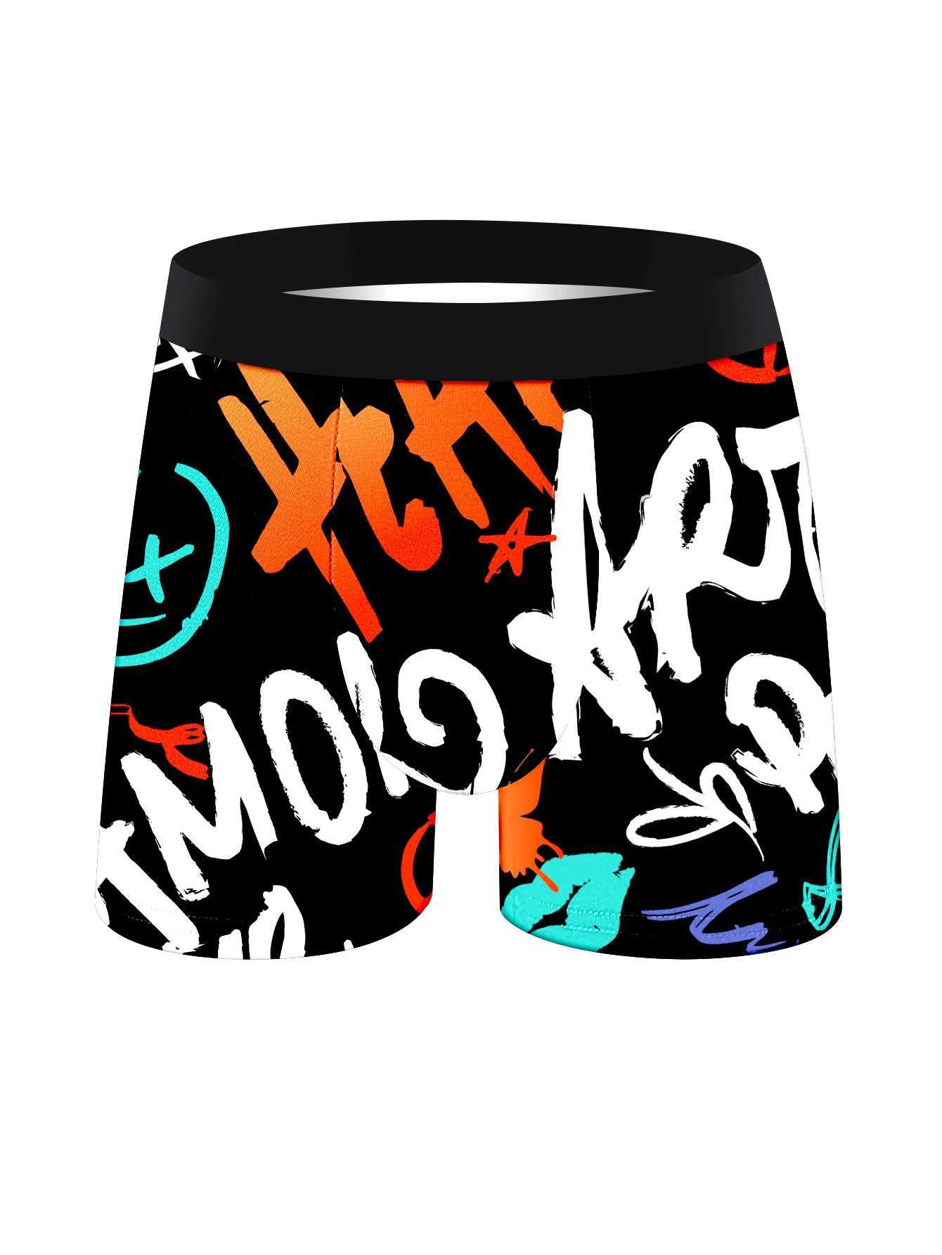 5 Pieces Of Mens Long Boxer Briefs Soft Comfortable Skin-Friendly Mens Underwear Explosive Colorful Personality Mens Pants W250819