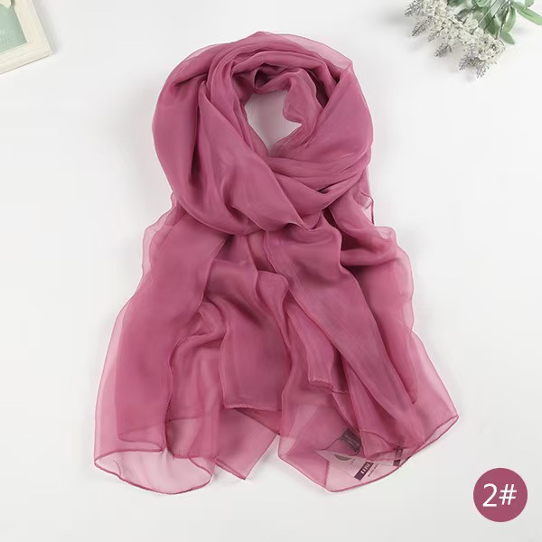 K917 Ice silk scarf for women's new spring and summer scarf for summer sun protection large-size solid color chiffon shawl beach towel wholesale
