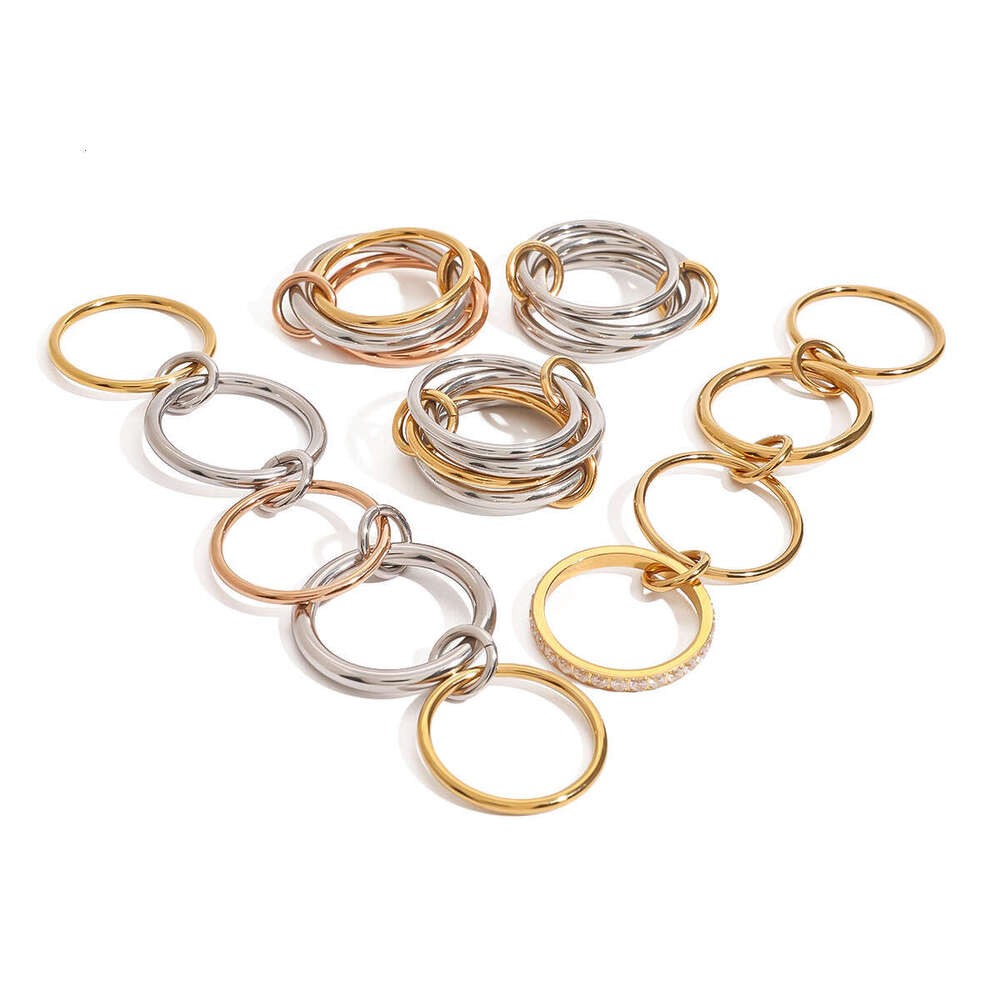 Jedding Stainless Stacking Plain Band High-end Sense Personality Ring Titanium Steel Jewelry Rings