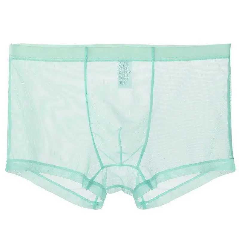 Mens Underwear Transparent Boxers Bulge Ice Silk See Through Underpants Sexy Briefs Low Waist Panties Lingerie Intimates W250603