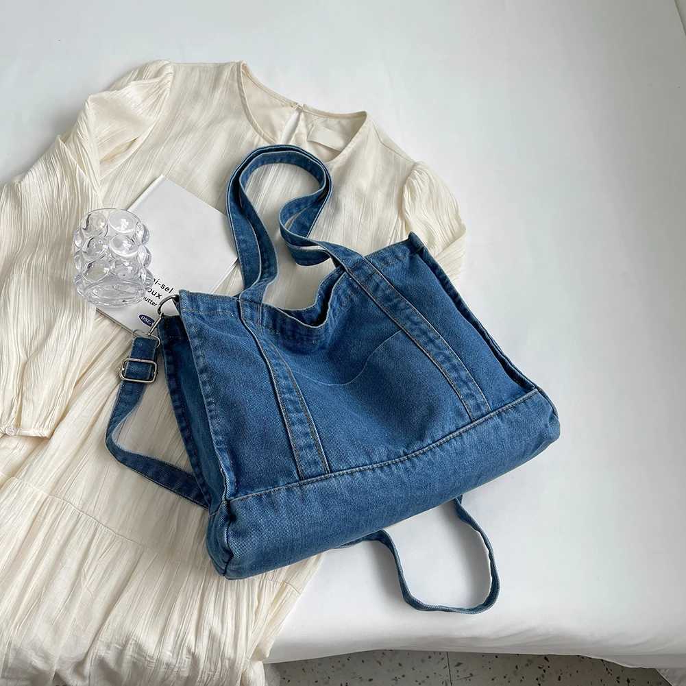 Women Denim Shoulder Bag Lightweight Leisure Crossbody Bag Large Capacity Versatile Casual Work Travel Bag W250602