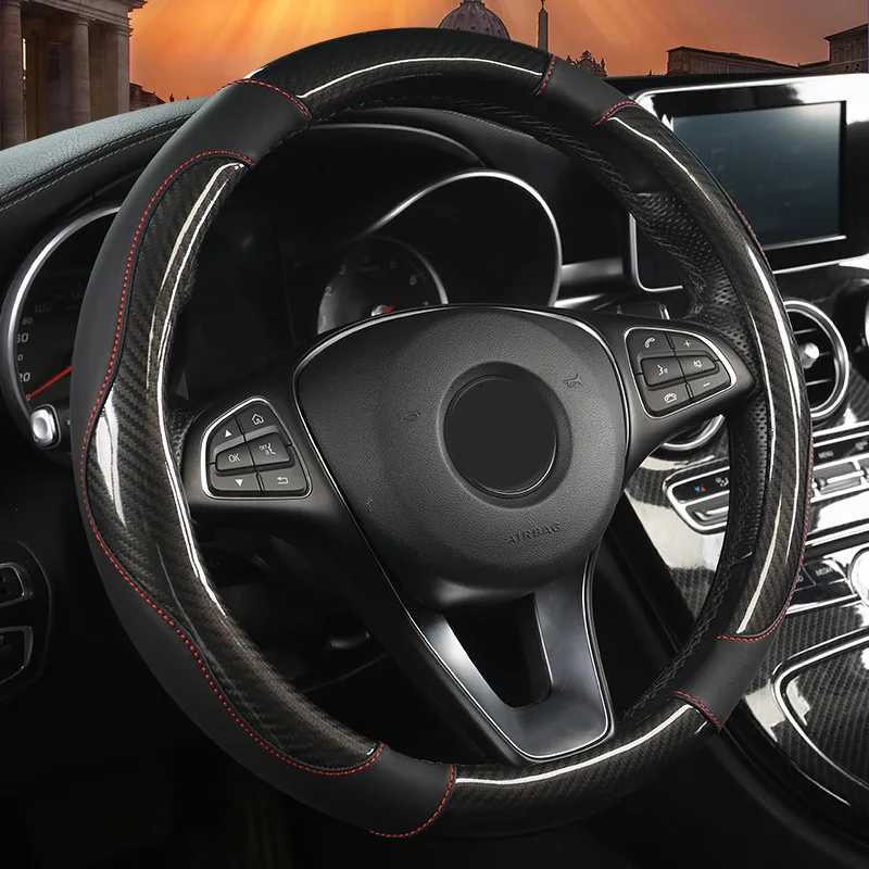 Pu Carbon Fiber Leather Steering Wheel Cover Anti-slip Fashion Wear-Resistant General Motors R250603