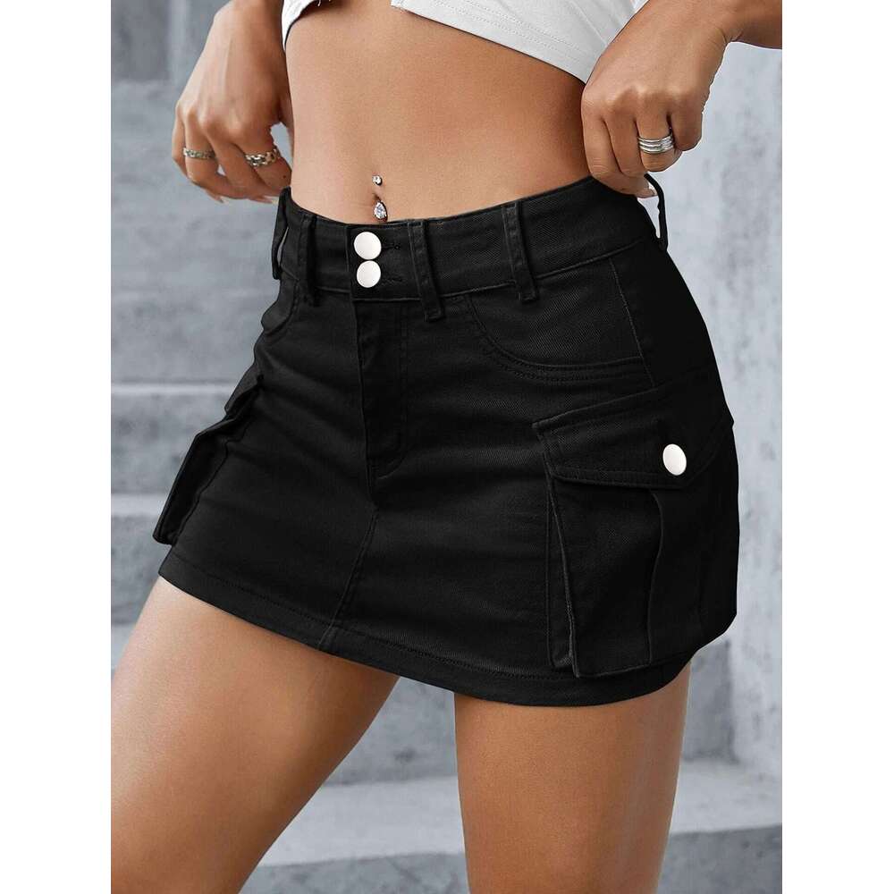 New Autumn Style INS Street Solid Color Low Waist Slim Fit Bodycon Skirt For Women B5