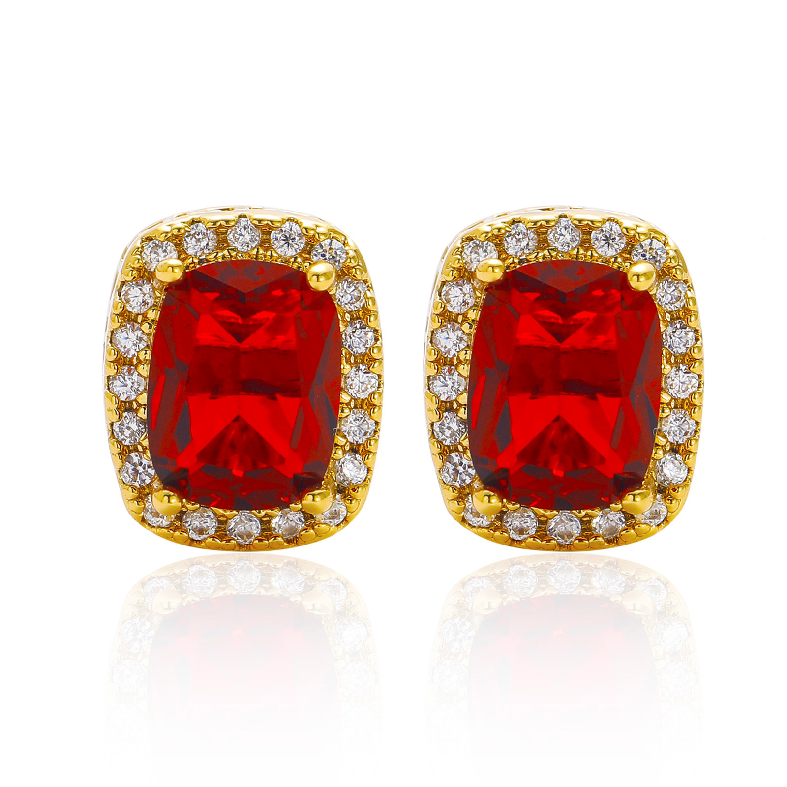 INS Accessories Hiphop Full Hip Hop Earrings Colorful Large Moissanite Personalized Mens Earrings Mozambique earrings