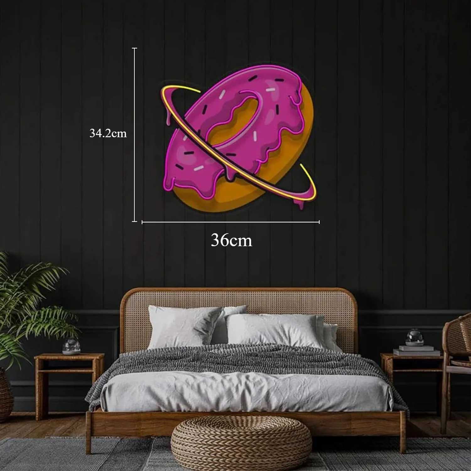 Donut Planet Custom Neon Sign for Wall Decor LED Neon Light for Bedroom Home Living Room Bar Personalized USB Powered XJ250602