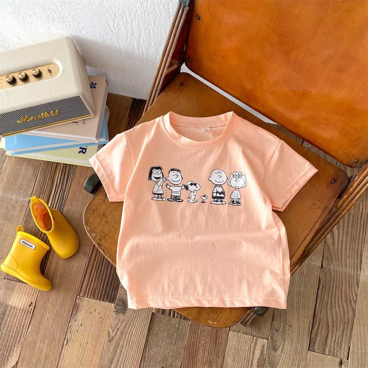 2024 cartoon Kids Girls Clothing Summer Round Neck Loose Short Sleeves Cute Printed Top Comfortable T-shirt For Baby BoyT250603